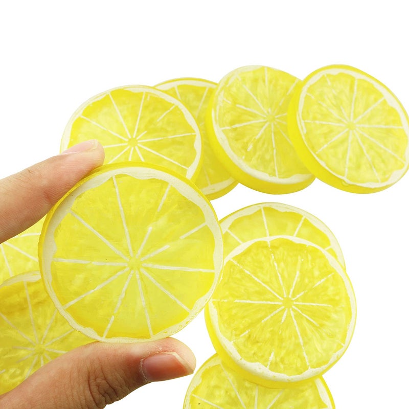 Tegg شرائح الليمون الاصطناعي من تيغ 12 قطعة صفراء تبدو حقيقية - Image 3