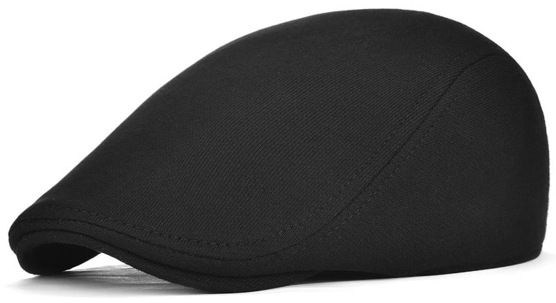 Xinveen Men's Newsboy Hat Adjustable Beret Ivy Cap Irish Cabbie Driving Hunting Hats Black - Image 1