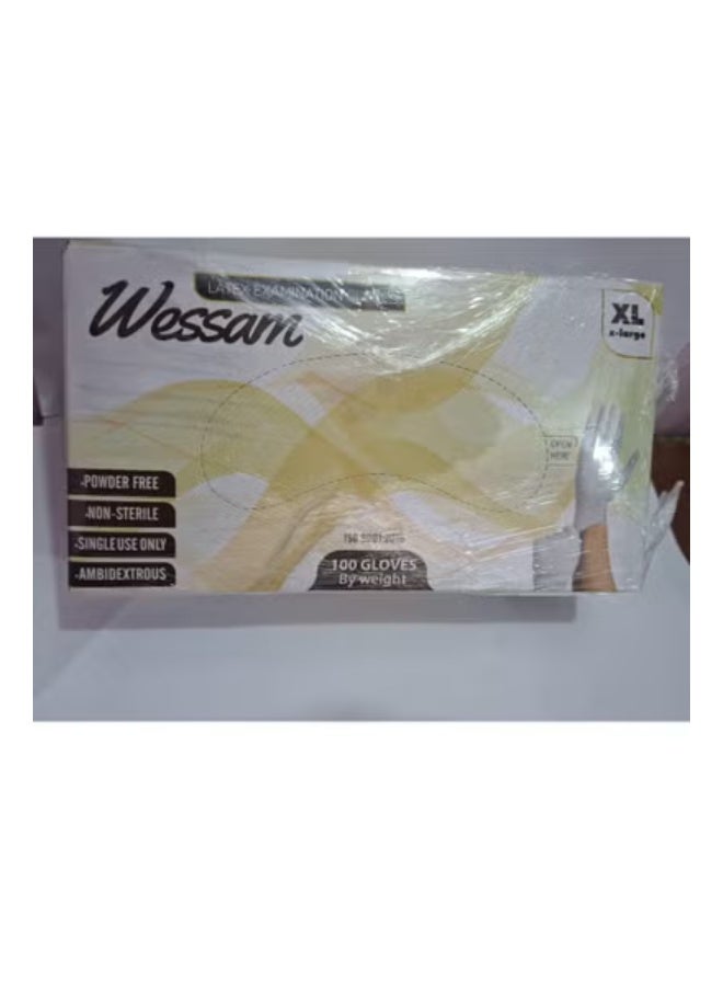 قفازات لاتكس ماليزية خالية من البودرة من وسام (XL) - Image 2