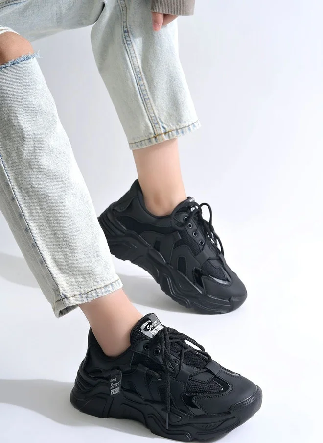 شوتوبيا Shoetopia Women Solid Black Sneakers