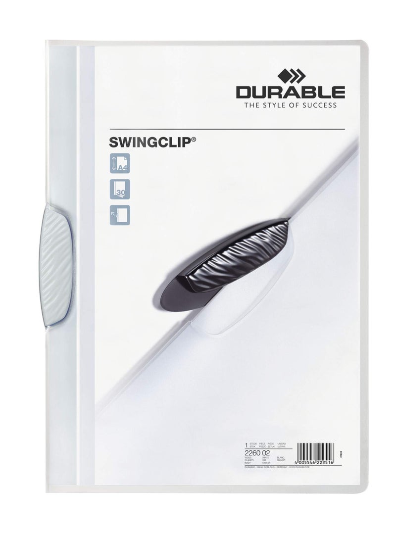 ديورابل مجلد ملفات SWINGCLIP® 30 A4 شفاف | حماية مستندات A4 بسعة 30 ورقة ومشبك بيضاوي دوار بدون ثقب لتسليم مستندات مرتب وأنيق — ديوريبل - Image 2