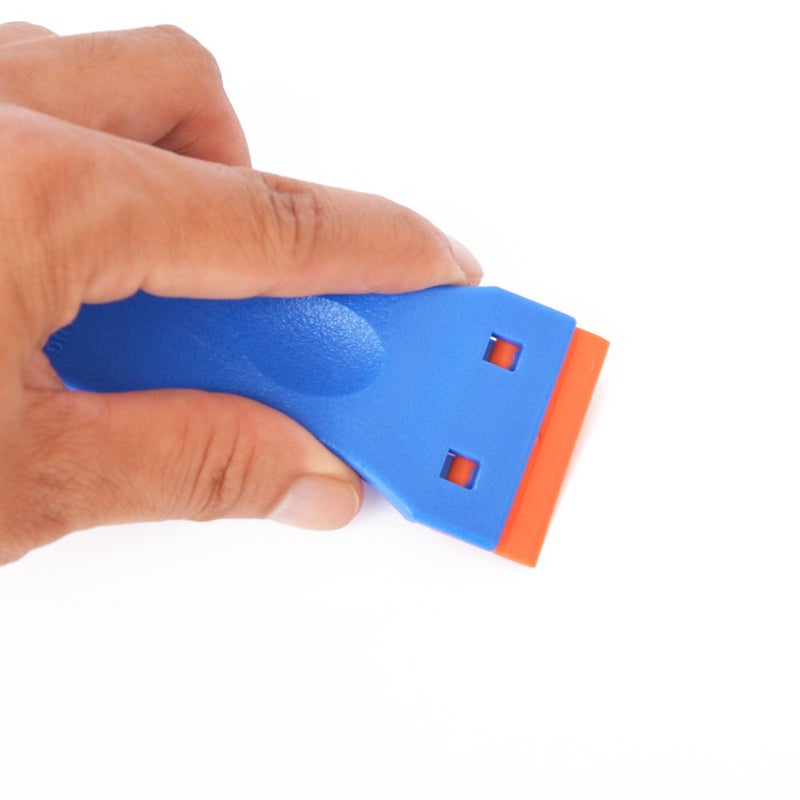 EHDIS 1.5" Plastic Razor Scraper with 10pcs Double Edged Plastic Blades Plastic Scraper Tool for Adhesive Remover,Removing Labels Stickers Decals Taping on Glass Windows (Blue) - Image 5