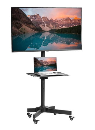 HAMOOD Mobile TV Cart for 32'' to 58'' inch Screens,LOADING CAPACITY 45KG  LCD LED OLED 4K Smart Flat and Curved Panels, Rolling Stand, Laptop DVD Shelf, Locking Wheels - pzsku/ZD1969A0906CC67B8B502Z/45/_/1705577049/ad11ff06-e0ee-451e-8812-ef06f98772e5