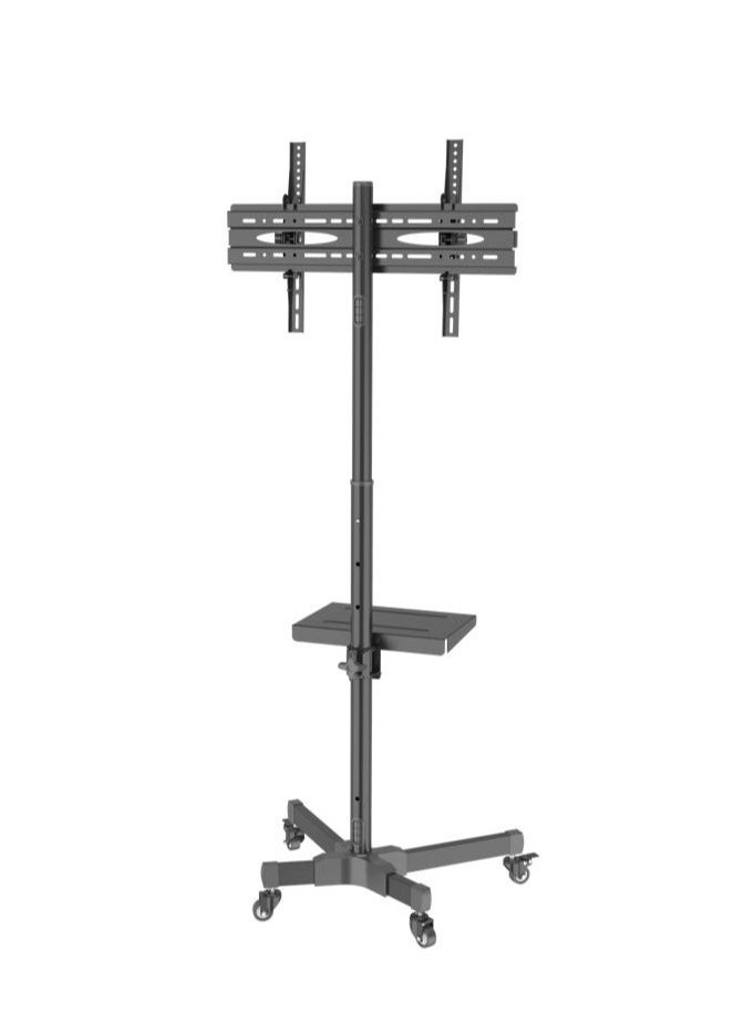 HAMOOD Mobile TV Cart for 32'' to 58'' inch Screens,LOADING CAPACITY 45KG  LCD LED OLED 4K Smart Flat and Curved Panels, Rolling Stand, Laptop DVD Shelf, Locking Wheels
