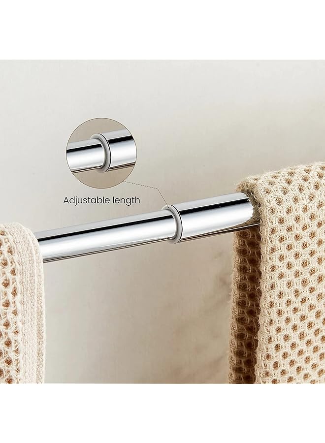 إيروريكس حامل مناشف فردي فضي اللون، إكسسوارات حمام مصنوعة من سبائك الزنك، مثبتة على الحائط مع قاعدة من الكريستال مطلية بالكروم - Image 2