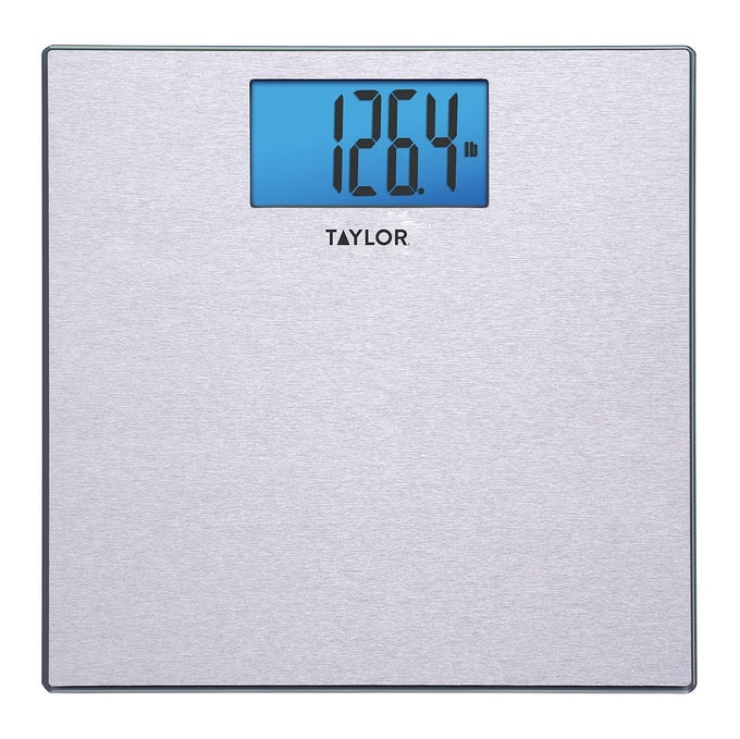 DIGITAL SCALES FOR BODY WEIGHT HIGHLY ACCURATE 400 LB CAPACITY UNIQUE BLUE LCD AUTO ON AND OFF SCALE 118 X 118INCHES STAINLESS STEEL