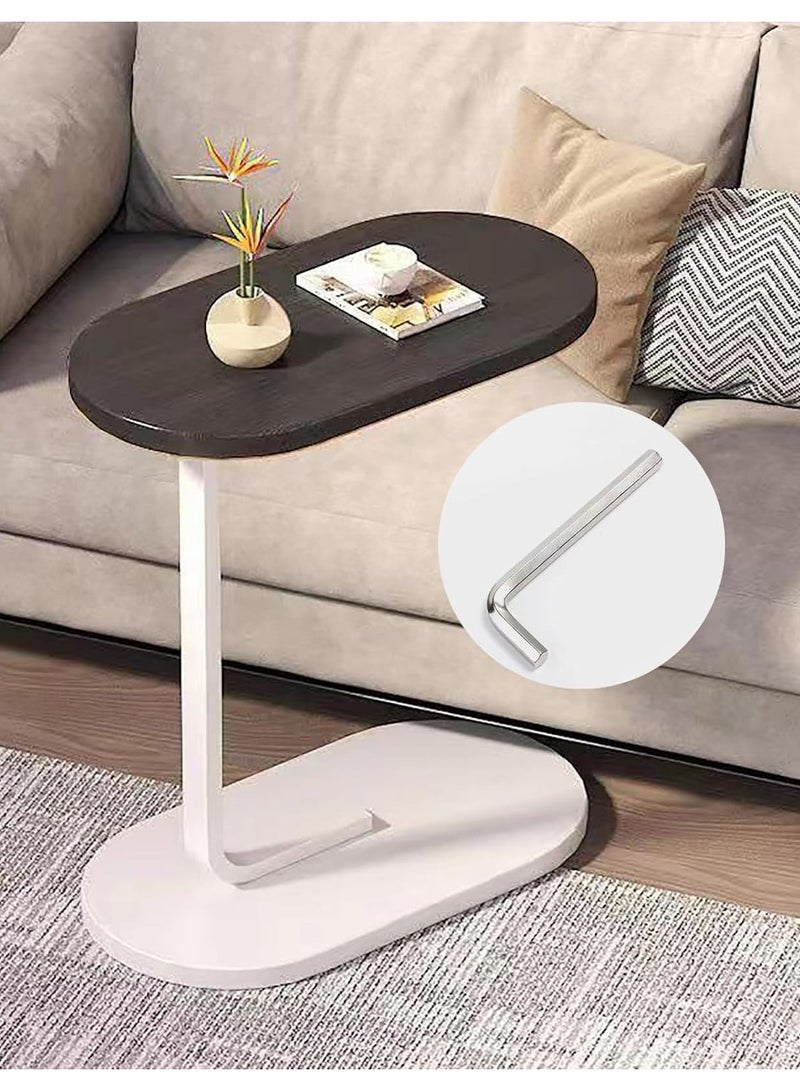 DubaiGallery Side table simple and modern corner sofa aesthetic standing table oval coffee table tea table wood floor design home furniture - Image 2