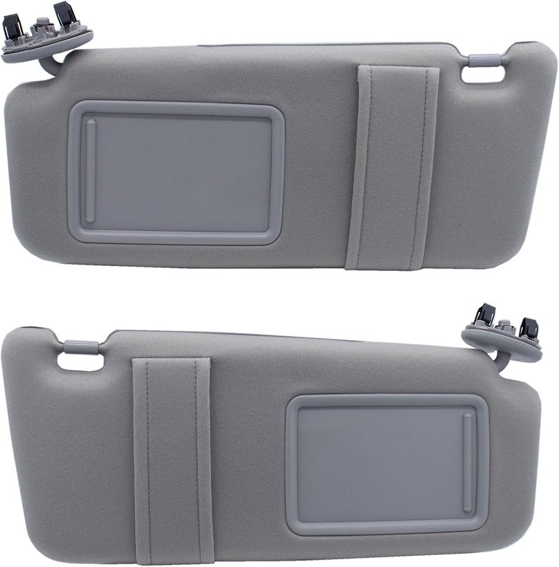 Left & Right Sides Gray Sun Visor Compatible with 2006 2007 2008 2009 2010 2011 Toyota Camry Without Sunroof Replace OE # 04002-30506-B0, 7432006780B0,74320-06290-B2,74310-06750-B0 - Image 1
