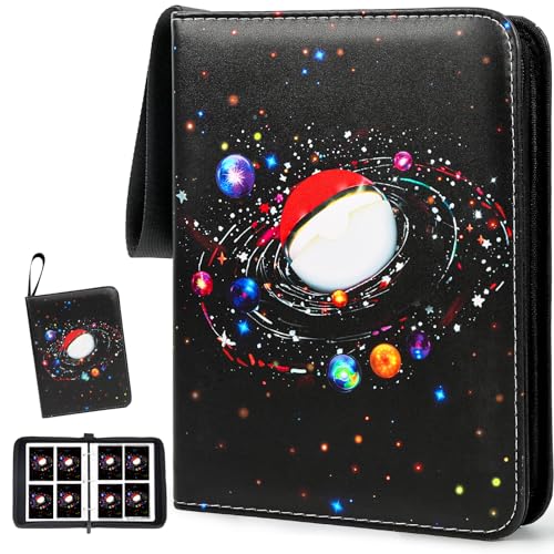 HOHOM 400 Pocket Trading Card Binder with 50 Removable Sleeves, Portable Zippered Card Holder, Collection Album Book Case Storage for MTG, TCG, Sports, Game Cards (Starlit Sky) - Image 1
