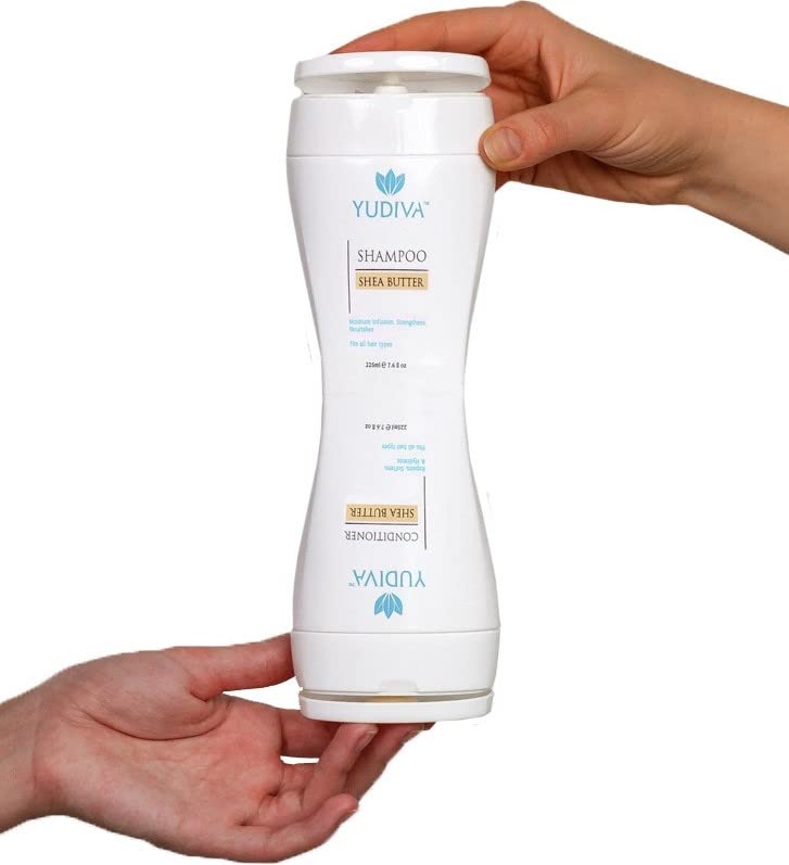 YUDIVA 2 Products in 1 Bottle, Shea Butter Shampoo & Conditioner Set, with travel bag, fits all hair types, 15.2 Fl oz - Image 2
