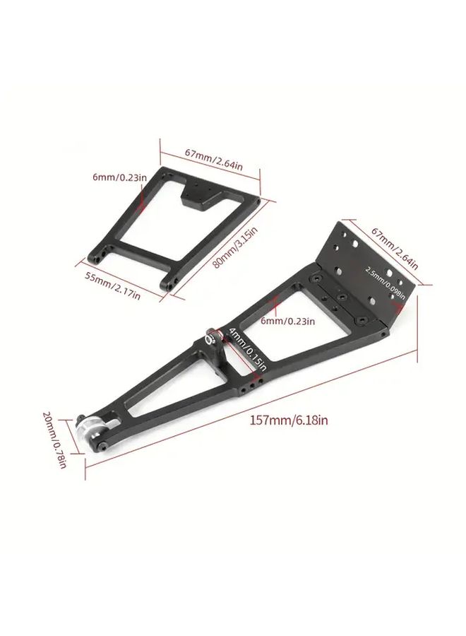 Silver Aluminum Alloy Off Road Recovery Trailer Arm for TRX4 SCX10 LCG Climbing Vehicle DIY Towing Bracket No Battery Required - Image 2
