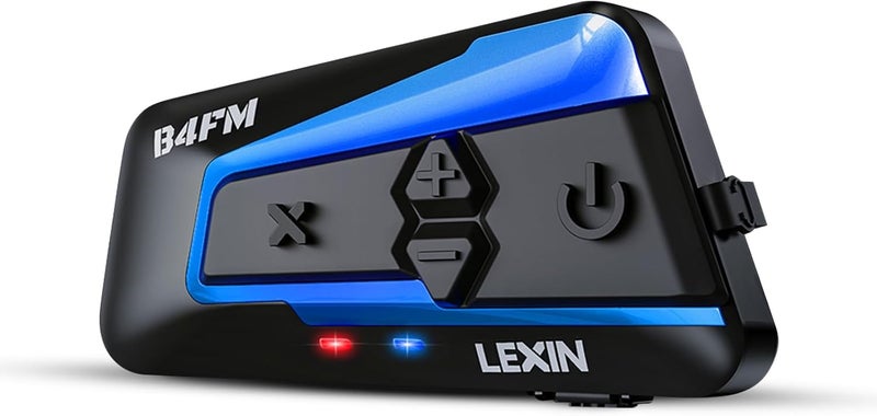 LEXIN B4FM Motorcycle Bluetooth Headset, 10 Riders Helmet Bluetooth Intercom, Universal IP67 Communication Systems with Music Sharing, Noise Cancellation, FM Radio, Fit for Snowmobile, 1 Pack - Image 1