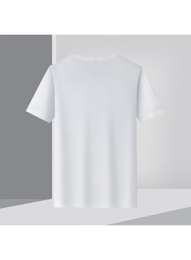 Fomoce fashion Casual T-shirt Summer Minimalist Versatile Short Sleeve Men's - Image 5