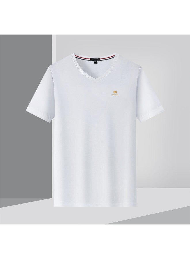 Fomoce fashion Casual T-shirt Summer Minimalist Versatile Short Sleeve Men's - Image 4