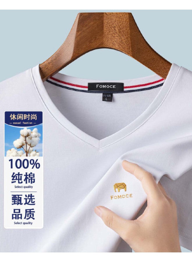 Fomoce fashion Casual T-shirt Summer Minimalist Versatile Short Sleeve Men's - Image 1