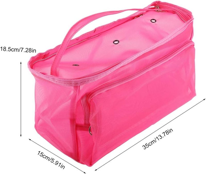 AUDBUA Knitting Bag Yarn Storage/Portable Tote Crochet 3 Holes Storage Bags to Protect Yarn Prevent Tangling(Rose Red) - Image 3