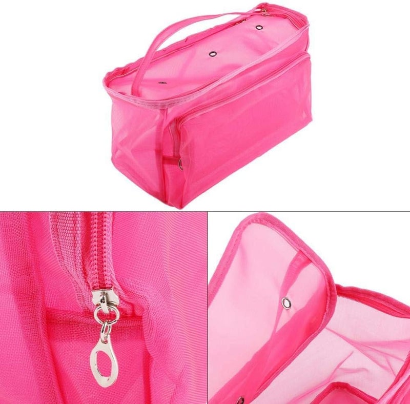 AUDBUA Knitting Bag Yarn Storage/Portable Tote Crochet 3 Holes Storage Bags to Protect Yarn Prevent Tangling(Rose Red) - Image 5
