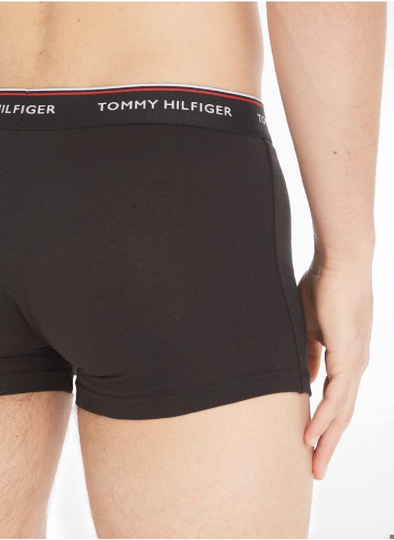 TOMMY HILFIGER Men's 3-Pack Stretch Cotton Low Rise Trunks Underwear Bottoms, Black  - Image 4