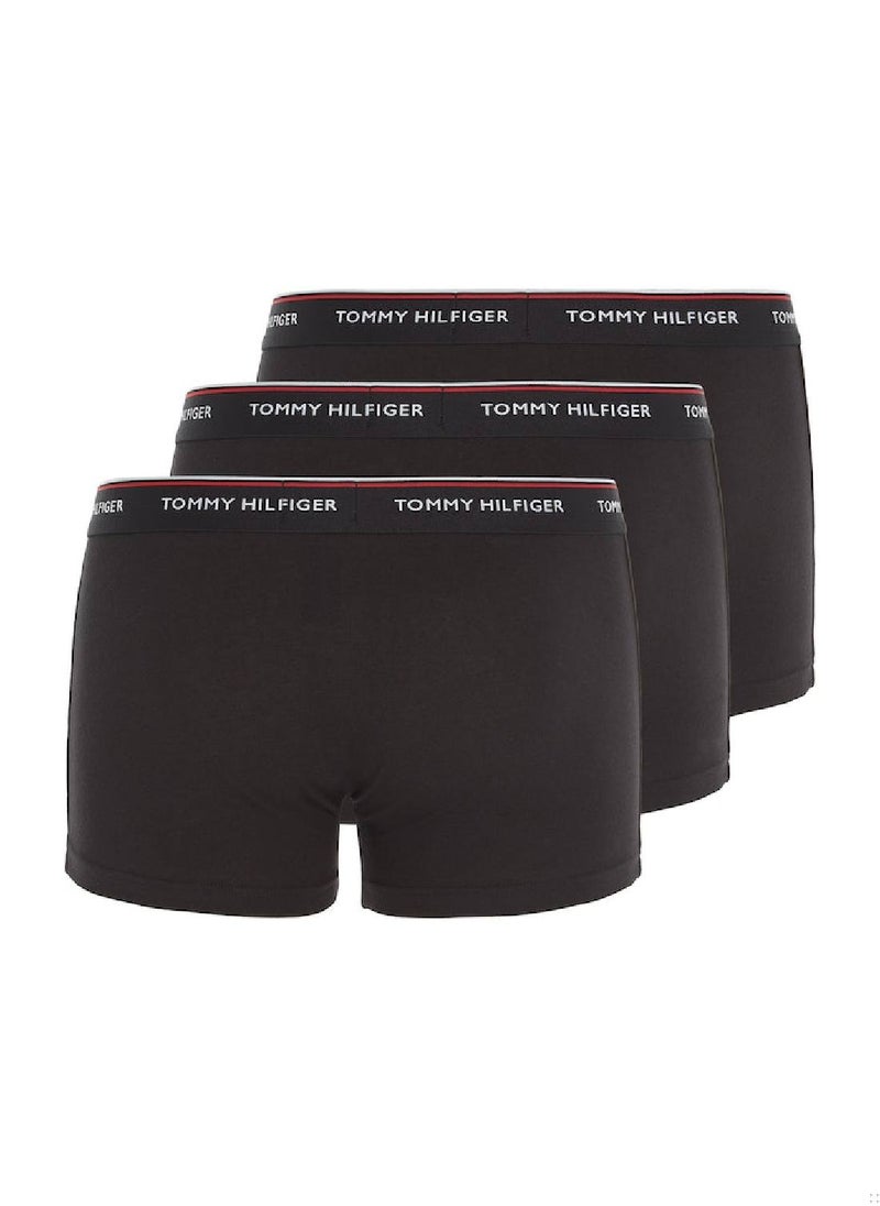 TOMMY HILFIGER Men's 3-Pack Stretch Cotton Low Rise Trunks Underwear Bottoms, Black  - Image 5