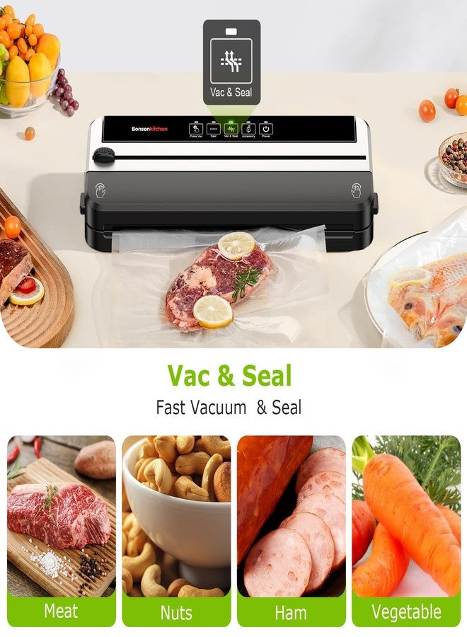 Bonsenkitchen Vacuum Sealer for Food, Multi-functional & Compact Vacuum Sealer - Image 3