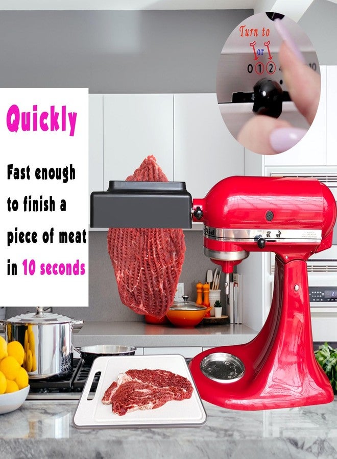 ABTER 【PLUS】Meat Tenderizer for All KitchenAid Household Stand Mixers- Mixers Accesssories Attachment with Stainless Steel Gears, Black【Improved Extended New Version】 - Image 5