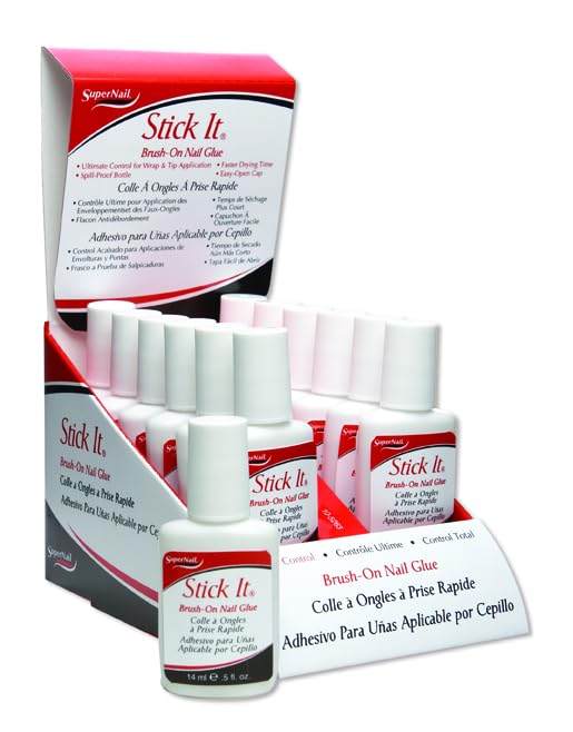 SuperNail Super Nail Stick It Glue Brush-on, 0.5 Fluid Ounce - Image 2