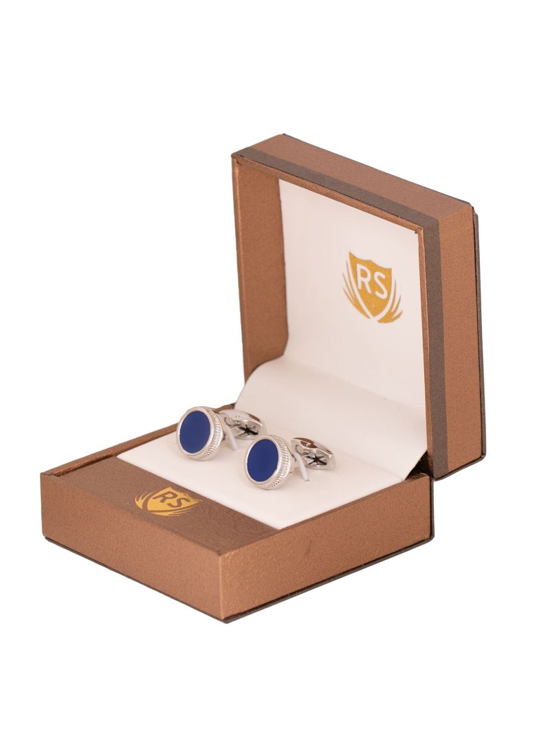 RS Formal Silver Blue Cufflink  - Image 2