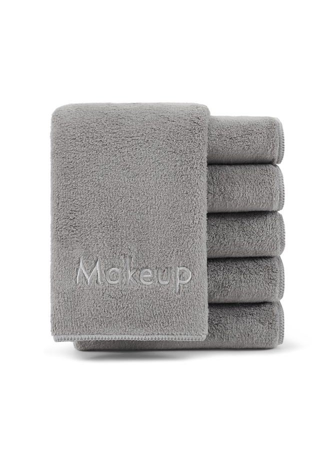 Arkwright, LLC Arkwright Makeup Towels - Pack of 6 - Ultra Soft & Gentle Microfiber Coral Fleece Washcloth Face Make Up Remover, Reusuable Eraser Cloth Essentials for Hosts & Artists, 13 x 13 in, Grey - Image 1
