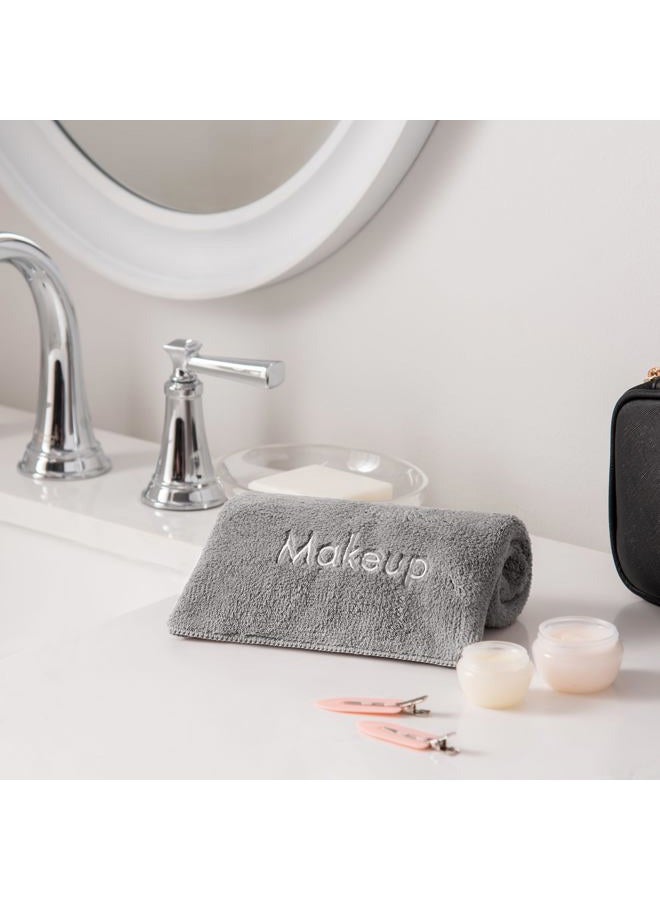 Arkwright, LLC Arkwright Makeup Towels - Pack of 6 - Ultra Soft & Gentle Microfiber Coral Fleece Washcloth Face Make Up Remover, Reusuable Eraser Cloth Essentials for Hosts & Artists, 13 x 13 in, Grey - Image 3