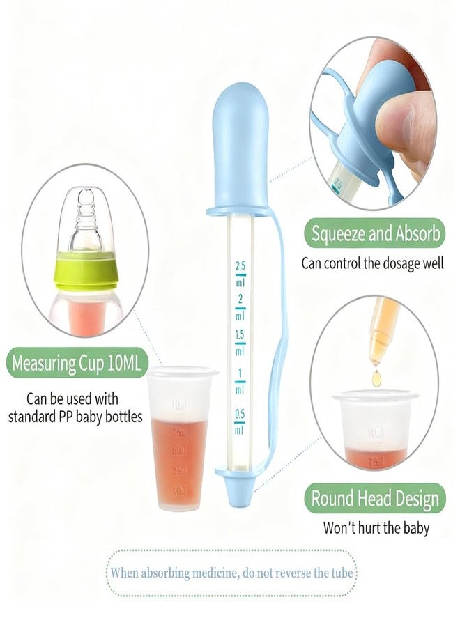 BowieMall Accurate Medicine Dropper & Dispenser, 2pcs Baby Filler Dropper Silicone Liquid Dropper Pipette, Pink + Blue - Image 2