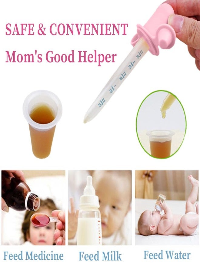 BowieMall Accurate Medicine Dropper & Dispenser, 2pcs Baby Filler Dropper Silicone Liquid Dropper Pipette, Pink + Blue - Image 3