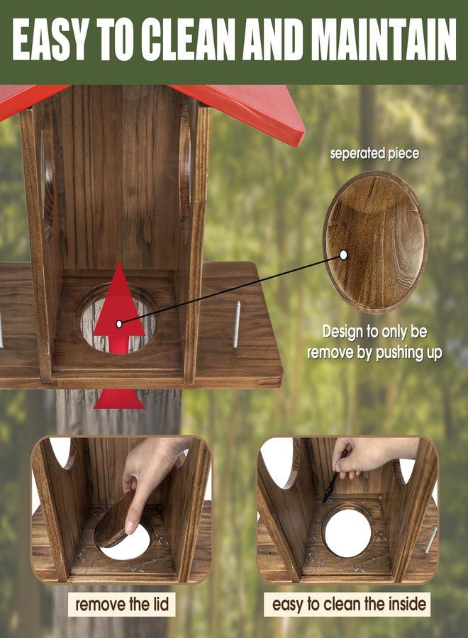 DITAVN Large Squirrel Feeder, Wooden Chipmunk House for Outside, Peanut and Corn Feeder for Squirrels, Squirrel Feeder Box is Hanging on a Tree, Easy to Clean & Refill, and Rainproof. - Image 4