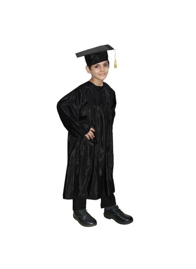 Kaku Fancy Dresses Kaku Fancy Dresses Graduation Gown With Hat & Stole/Scarf | Degree Costume For Convocation Dress For Boys & Girls (Black, 10-12 Years) - Silk  - Image 2