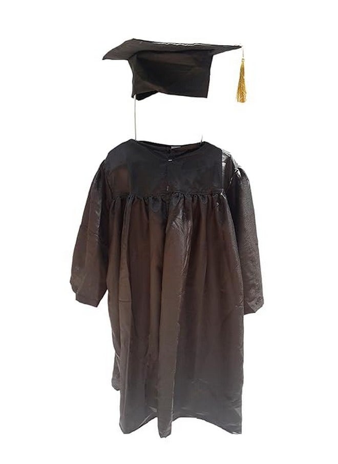 Kaku Fancy Dresses Kaku Fancy Dresses Graduation Gown With Hat & Stole/Scarf | Degree Costume For Convocation Dress For Boys & Girls (Black, 10-12 Years) - Silk  - Image 3