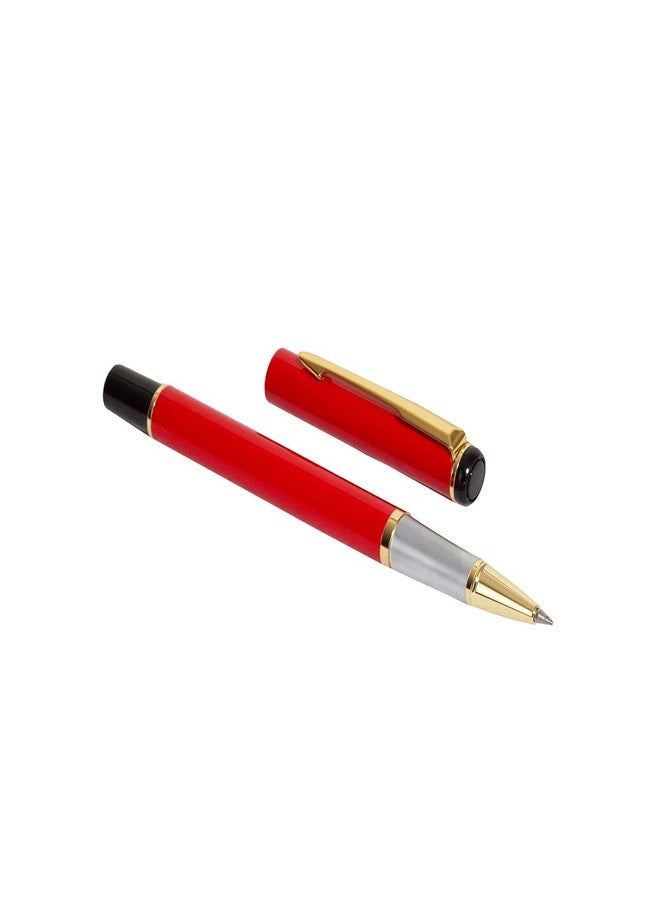 auteur 801 Luxury Red Metal Body Roller Ball Pen With Gold Plated Arrow Clip Best Gift For Men & Women Professional Executive Office, Nice Pens (Blue Ink) - Image 2