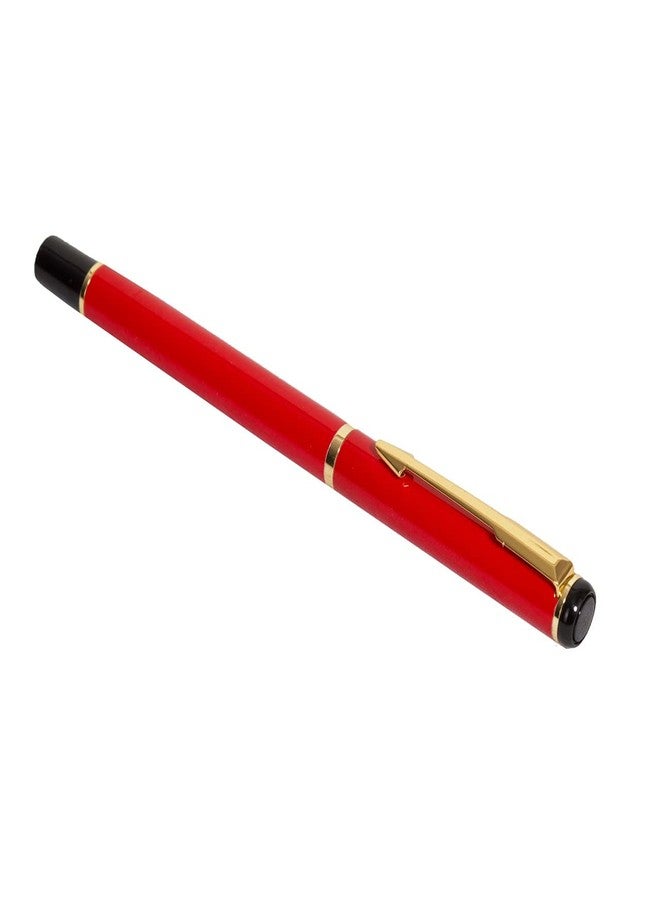 auteur 801 Luxury Red Metal Body Roller Ball Pen With Gold Plated Arrow Clip Best Gift For Men & Women Professional Executive Office, Nice Pens (Blue Ink) - Image 1