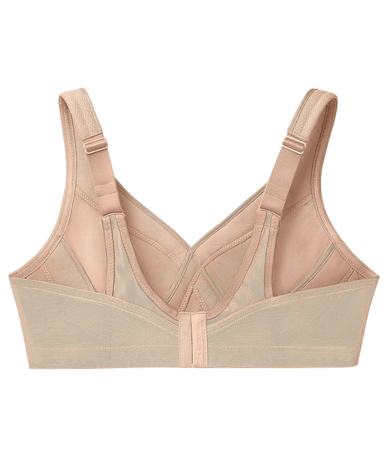Glamorise Full Figure Plus Size MagicLift Seamless Sports Bra Wirefree #1006 Café - Image 5