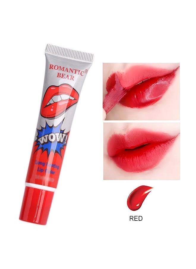 Romantic bear - Peel Off Lip Gloss (Red), Long Lasting and Not Easy To Fade or Stick On Cup, Mild Ingredients With High Nutrition are Easy To Be Absorbed and Harmless, Easy To Match Various Makeup Styles - Image 1