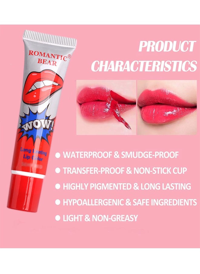 Romantic bear - Peel Off Lip Gloss (Red), Long Lasting and Not Easy To Fade or Stick On Cup, Mild Ingredients With High Nutrition are Easy To Be Absorbed and Harmless, Easy To Match Various Makeup Styles - Image 1