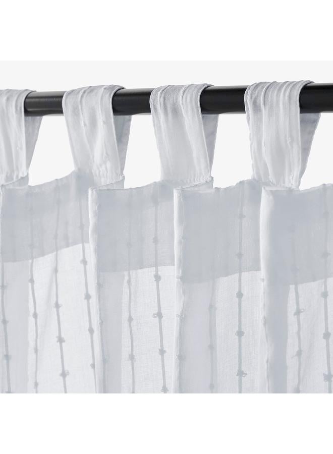 erorex Sheer curtains, 1 pair, white/with tab top, 140x300 cm - Image 4