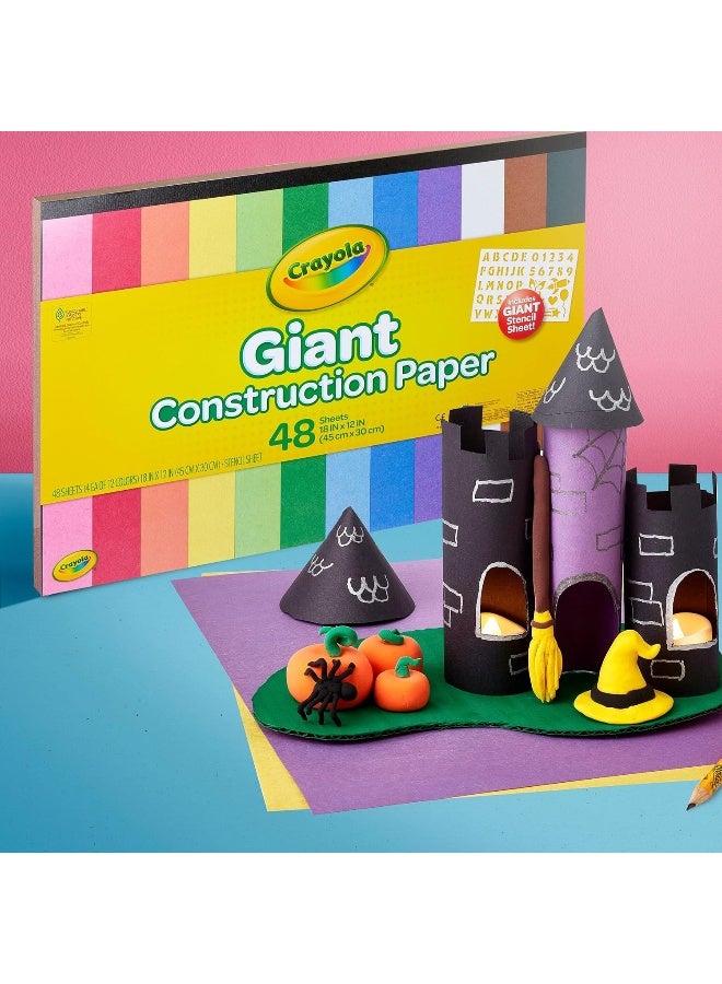 CRAYOLA Construction Paper Giant 48PG, 48 Sheets W/Stencil, One Size - Image 4