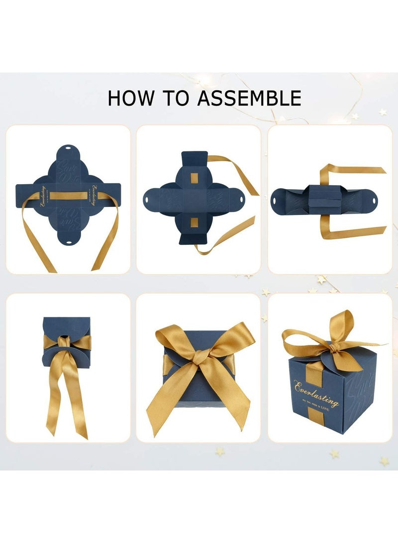 Creative Candy Favor Boxes, 20Pcs for Birthday and Wedding Parties, Gift Boxes with Ribbon for Baby Showers and Celebrations, Elegant Square Design for Special Events - Image 4