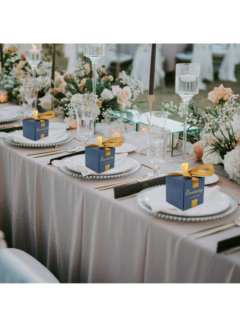 Creative Candy Favor Boxes, 20Pcs for Birthday and Wedding Parties, Gift Boxes with Ribbon for Baby Showers and Celebrations, Elegant Square Design for Special Events - Image 3