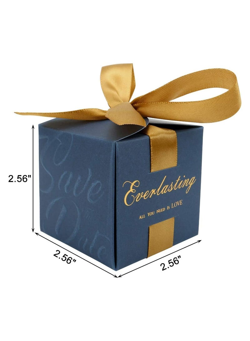 Creative Candy Favor Boxes, 20Pcs for Birthday and Wedding Parties, Gift Boxes with Ribbon for Baby Showers and Celebrations, Elegant Square Design for Special Events - Image 5