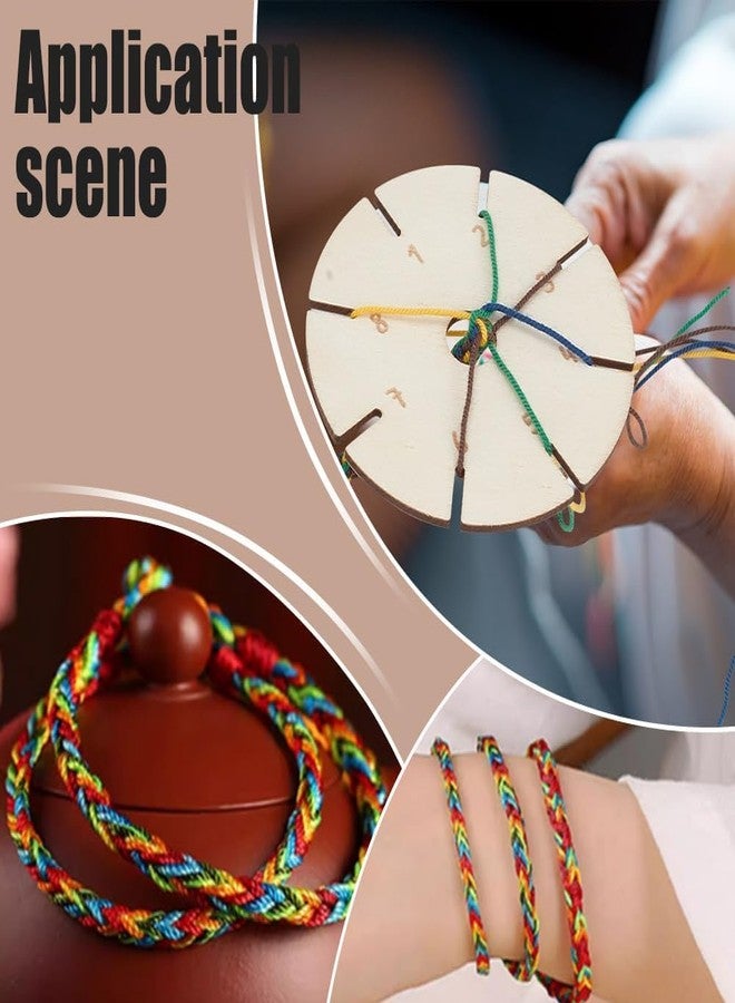 Haoser Curious Button Wooden Friendship Bracelet Maker Disc | Pine MDF Braiding Loom for DIY Jewelry & Craft | 2.7 mm Thick Round Thread Weaving Tool for Kids & Adults (Set of 4) - Image 3
