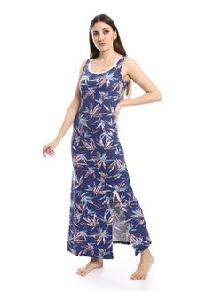 REDCOTTON Patterned Nightgown with Side Slit - Mauve  - Image 2