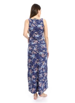 REDCOTTON Patterned Nightgown with Side Slit - Mauve  - Image 3