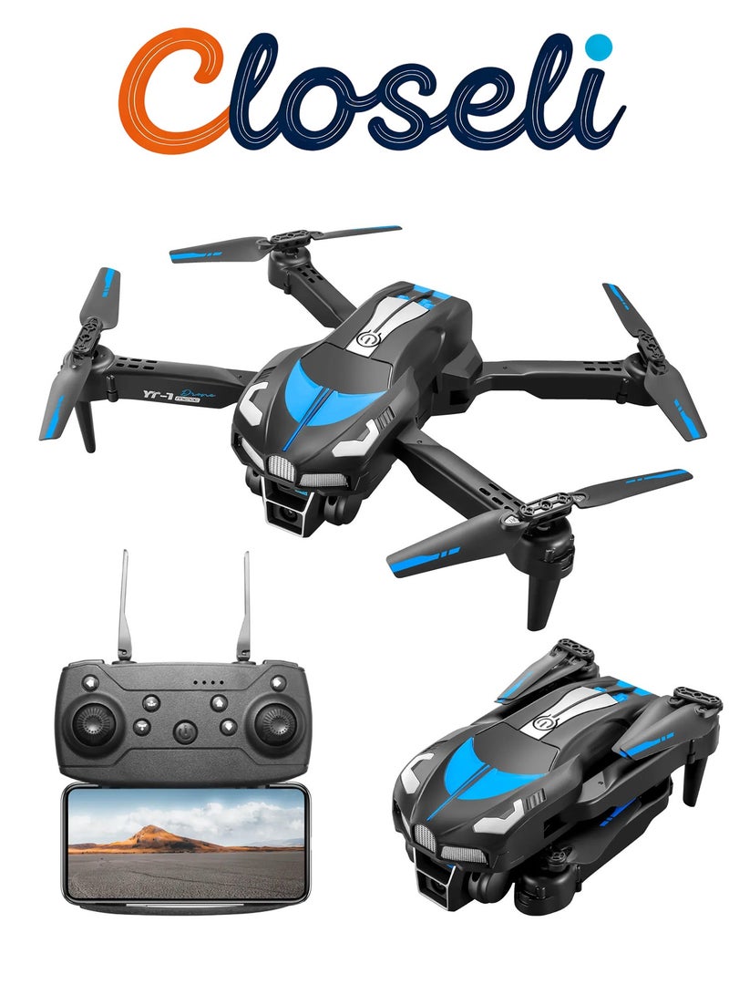 كلوزيلي بطاريتان، طائرة بدون طيار قابلة للطي مزودة بكاميرا عالية الدقة مزدوجة، تحكم عن بعد، نظام ذكي لتجنب العوائق، نظام تحديد المواقع بالتدفق البصري، دوران 360 درجة، تعديل السرعة، قابلة لإعادة الشحن، عمر بطارية طويل، تصوير بالإيماءات، مناسبة للمبتدئين، تصوير جوي - Image 1