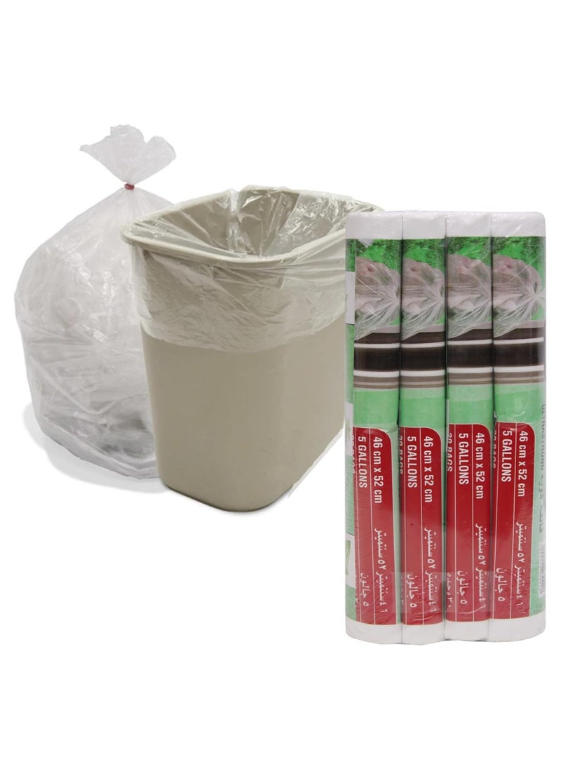 Home Smart Home Smart Bin Trash Plastic Bags Pack of 4 Rolls Total 80 Bags 46 x 52cm (5 Gallons) Good for Room and Office 