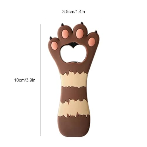 TraveEssentialz Cat Paw Bottle Opener Fridge Magnet | Cute Silicone Magnetic Beer Bottle Opener | Portable Bar Tool for Camping, Hostel, Road Trips & Kitchen | Travel Gift for Cat Lovers & Young Travelers (Brown) - Image 2